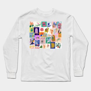 graphic art prints collage Long Sleeve T-Shirt